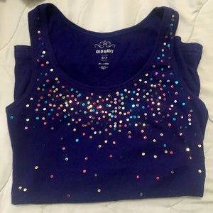 Old navy sequined ribbed tank festive holiday